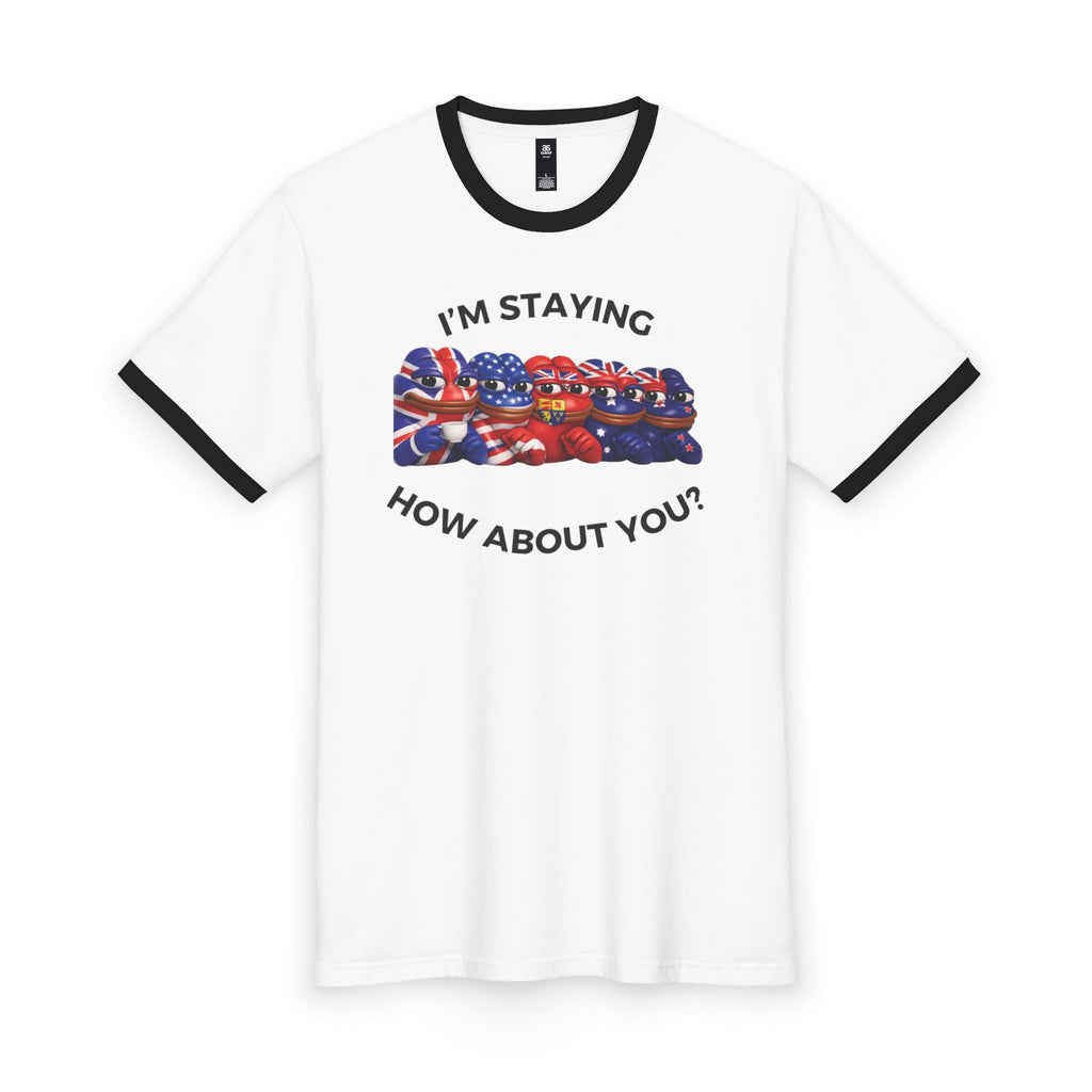 "I'm Staying" Anglosphere Ringer T - Assorted Colors