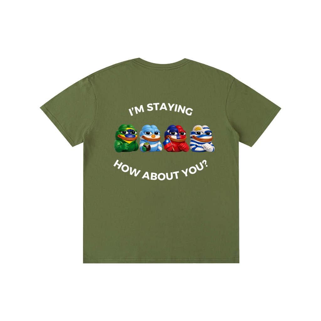 "I'm Staying" South America T - Black/Dark Green