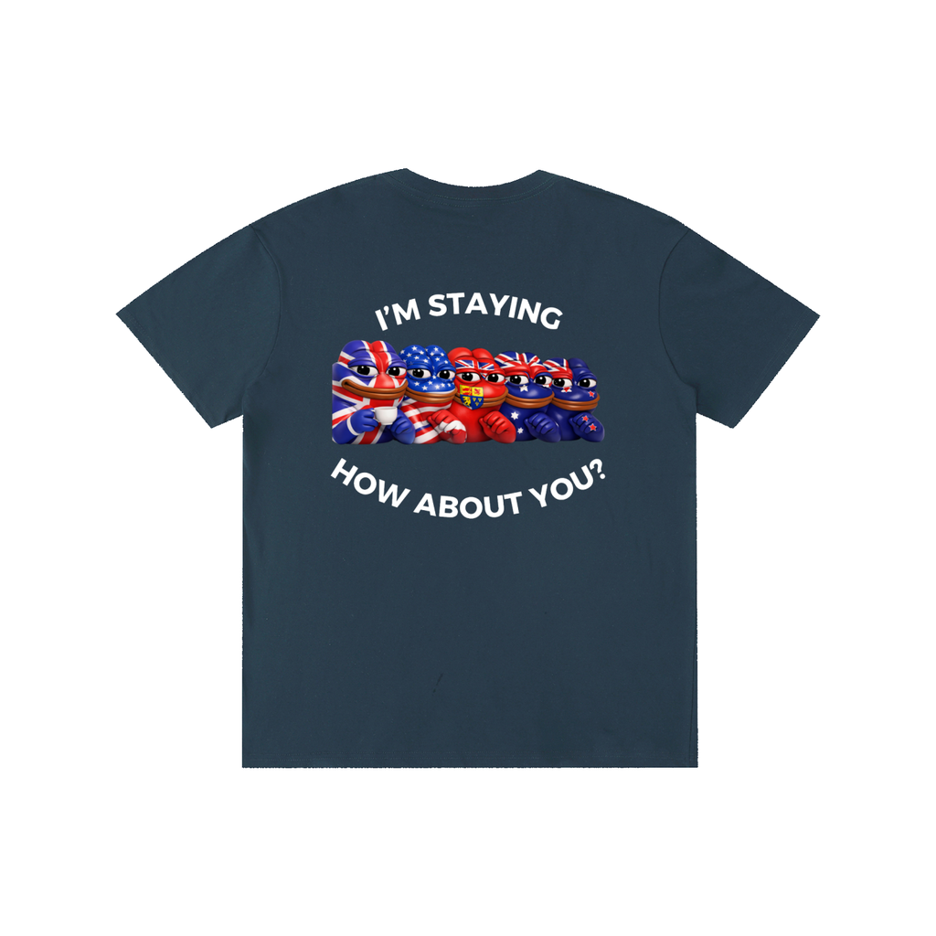 "I'm Staying" Anglosphere T - Black/Dark Blue/Navy