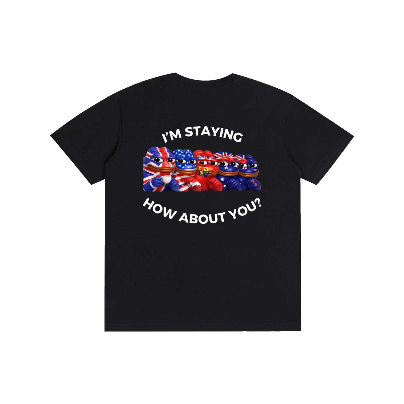 "I'm Staying" Anglosphere T - Black/Dark Blue/Navy